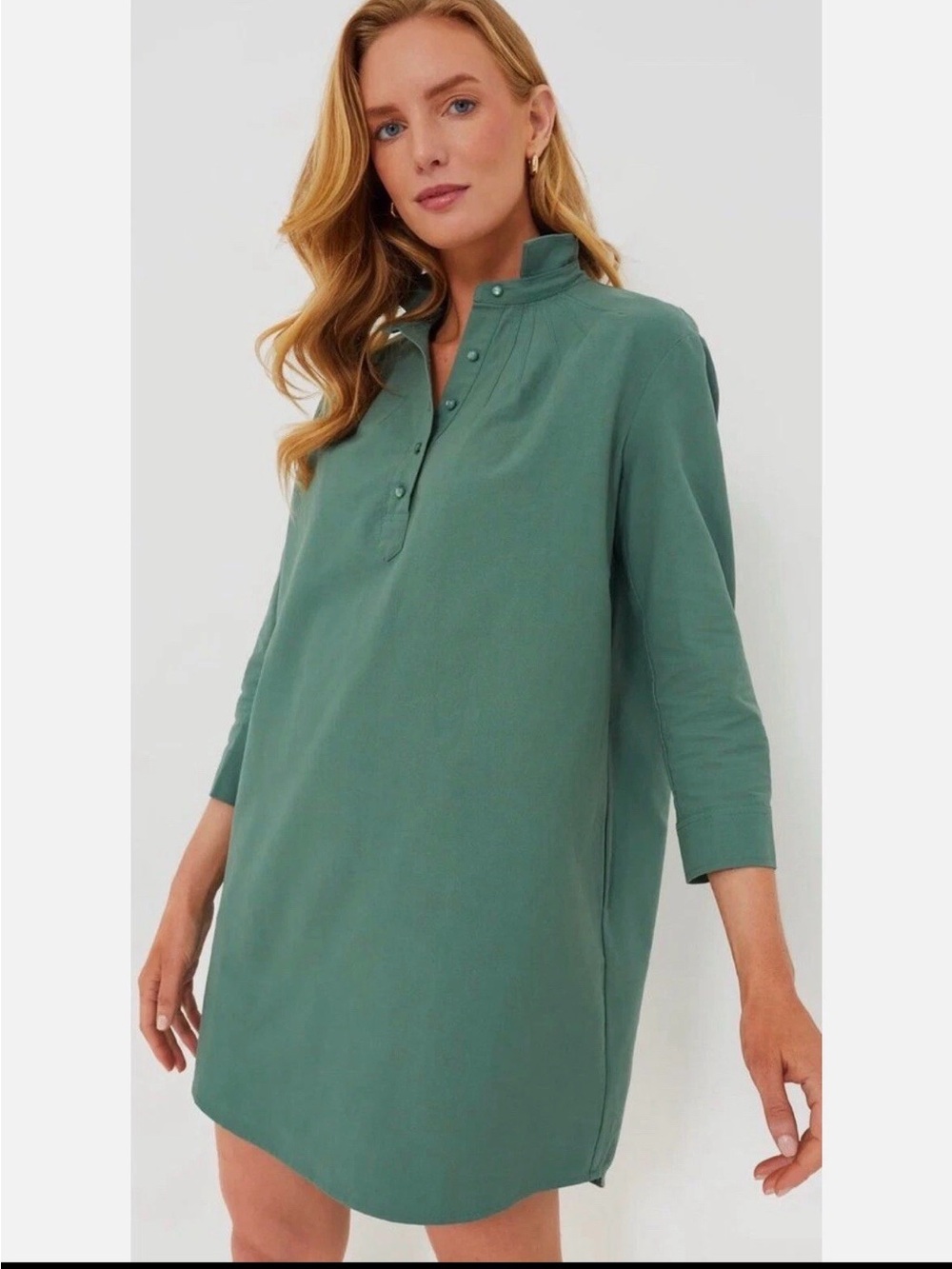 Pomander Place Green Polly Dress Cotton With Pockets Size XS